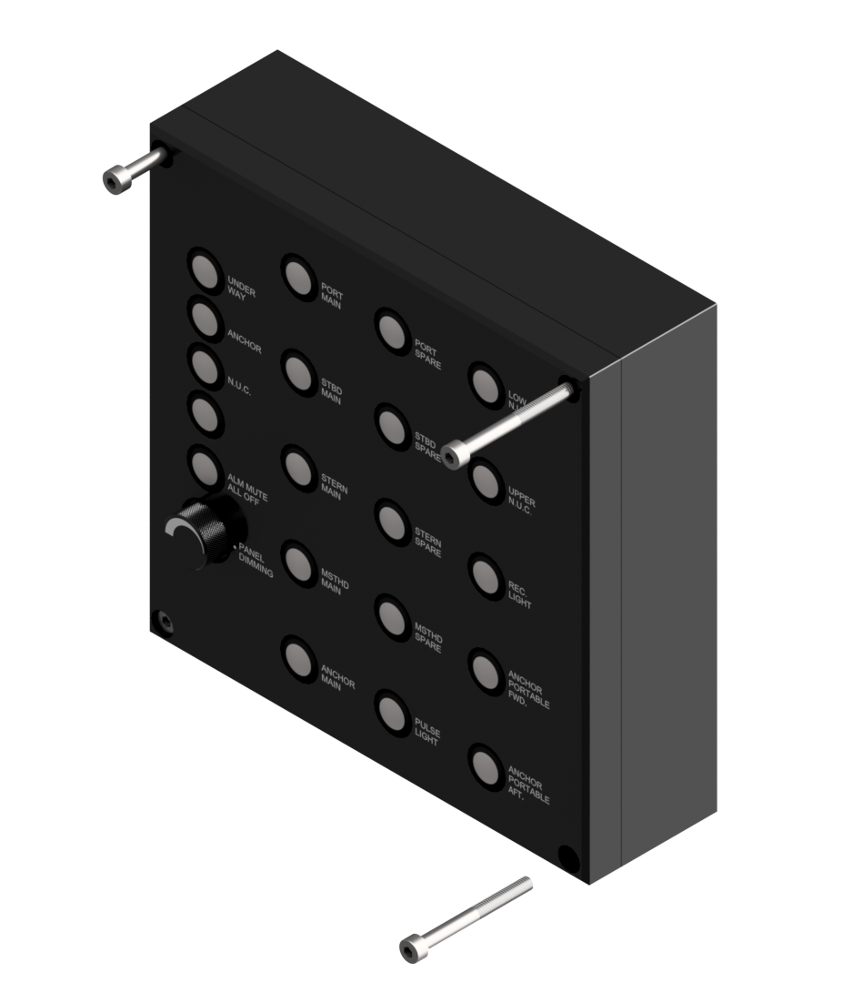 Control panel NLC, 15 ch, Bulkhead mnt, light dim Control panel NLC, 15 ch, Bulkhead mnt, light dim